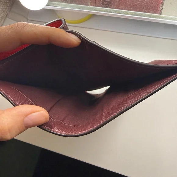 Coach Red Textured Leather Snap Wallet - Picture 5 of 5